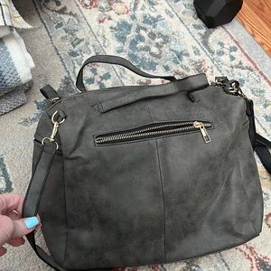 Gray Faux Leather Bag